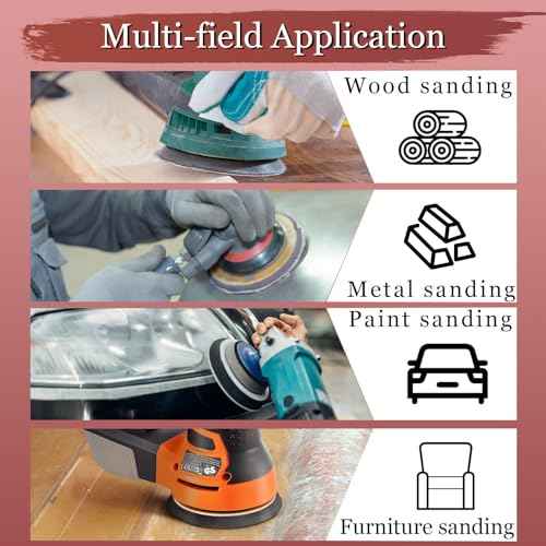 5 Inch Sanding Discs Hook and Loop, 70 PCS 8 Hole Sandpaper Include 40, 60, 80, 120, 180, 240, 320 Grit for Random Orbital Sander