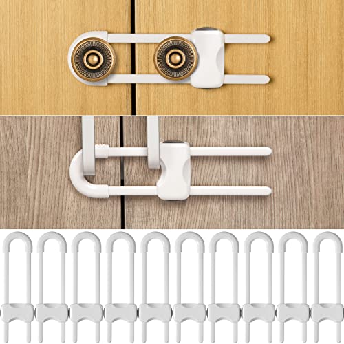 Jetec Baby Proof Cabinet Locks 10 Pack White No Drilling Child Safety
