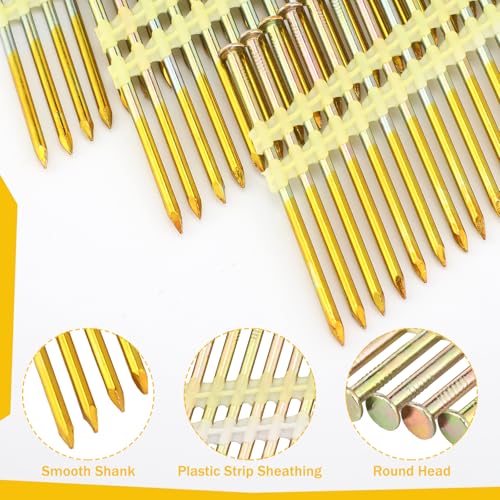 Pasimy 1000 Per Box 3-1/2 x 0.131 Inch 21 EG Degree Framing Nails