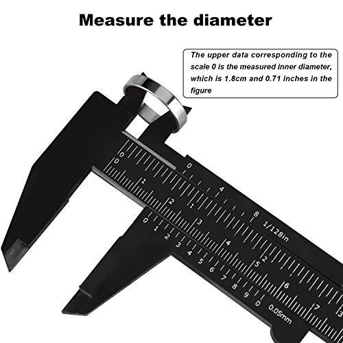 Honoson 10 Pcs Plastic Vernier Caliper 0-6 Inch Double Scale