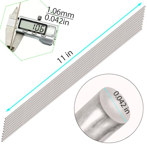 25 Sticks BCuP-5 Silver Solder 15%, Dia0.042"x11" Map Gas Torch Kit, Welding Rods, Round, No Need Flux, Silver Bar for Refrigerators, Freezers, Copper HVAC, & Jewelry Making