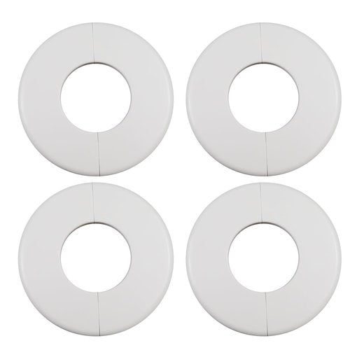 Antrader 4 Pack 2 Inch ABS Round Escutcheon Plate Plastic Wall Hole Decoration Cover Wall-Mounted Water Pipe Cover Round Shower Faucet Decorative Cover, White