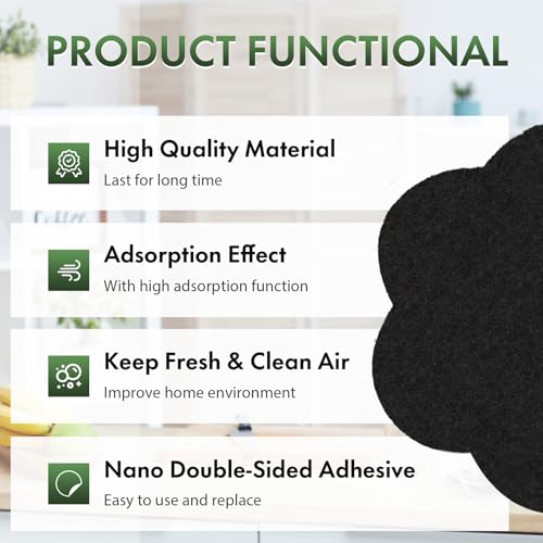 ENLOY 7.2 Inch Flower Universal Trash Can Charcoal Filter Replacement 12 Pack