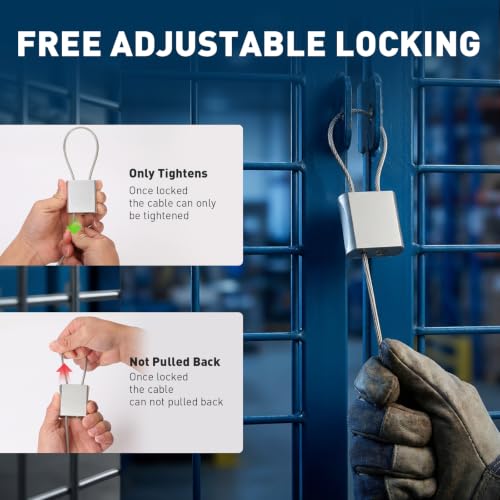 Kabinge Silver Adjustable Cable Lock 1.15ft (0.35m) with 3 Keys - Versatile Security
