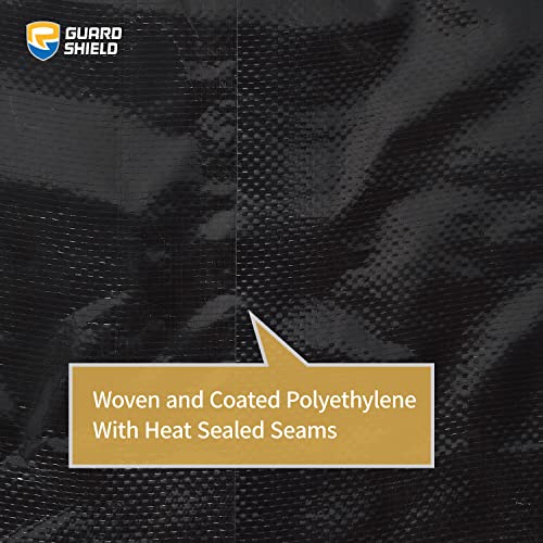 GUARD SHIELD 8x8 Feet Waterproof Black Heavy Duty Tarp - All Purpose 7mil