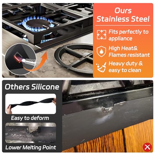ACPULSE Black Stainless Steel Stove Gap Covers (2 Pack) Adjustable 13.8-27.6 in