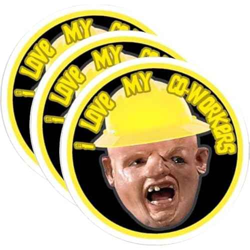 3pcs Cool Stickers Funny Love My Co-Workers Hard Hat Sticker, 2.5 inch - Hardhat Laborer Construction Foreman Loading Wait Welder Decal Oilfield Trash Hard Hat Sticker