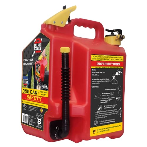 SureCan 5 Gallon Type II Gasoline & Utility Storage Container with Rotating Spout