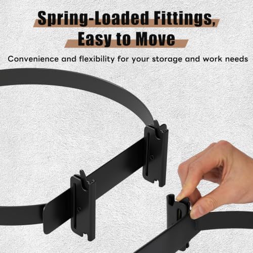 Lesolar 2 Pcs E-Track 5 Gallon Bucket Holder Wall Mount Hanger – Fits 110 lb Load