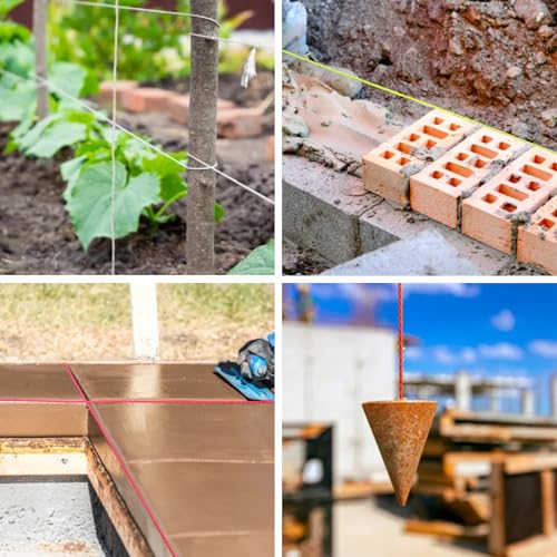 Mason Line String Line,300 Ft Length Nylon Twine,18 Braided Nylon String for Gardening Or Masonry Tools,Twine String for Gardening,Pink