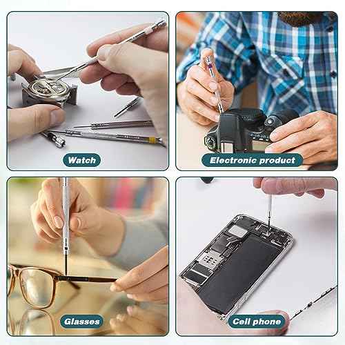 8 Pieces Professional Watch Screwdriver Set Micro Precision Screwdriver Set 0.6-1.6 mm Watch Repair Screwdriver Set with 2 Tweezers for Watch Eyeglasses Repair Jewelry Work Electronics Repair