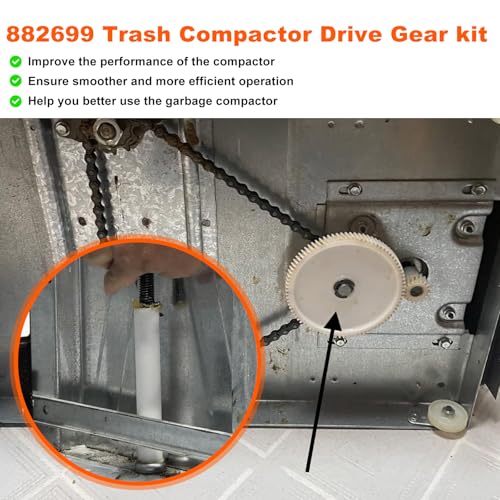 Trash Compactor Drive Gear 882699 for Whirlpool KitchenAid Kenmore OEM Replacement