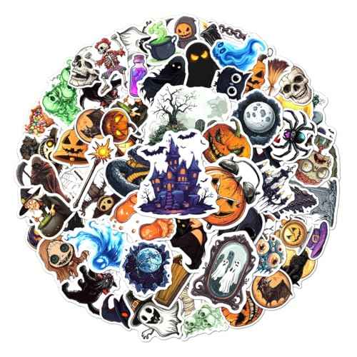 108 PCS Halloween Vinyl Stickers, Spooky Waterproof Decals for Laptops, Water Bottles, Skateboards, Phones, Halloween Party Favors and Decorations for Kids Teens Adults