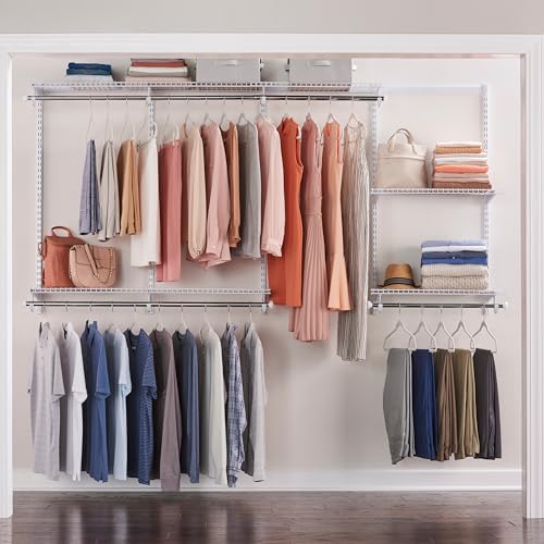 Rubbermaid Configurations Custom Closet Kit 4-8 Ft White Adjustable Shelving