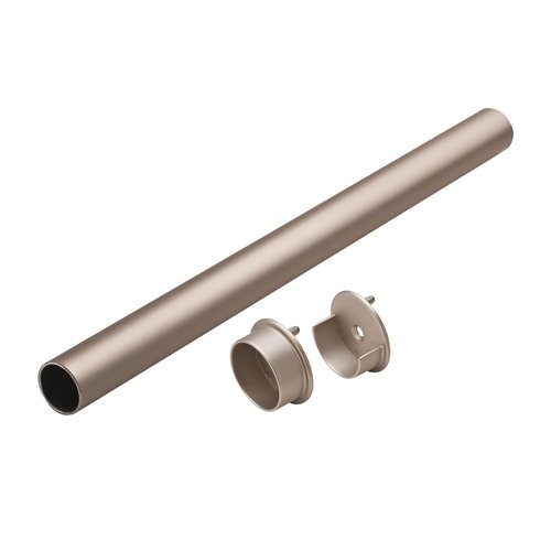 Brixwell QILA-002 Round Wardrobe Tube with Supports 35 3/4" Length Matt Nickel Finish