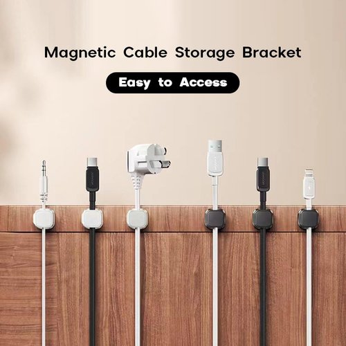 6 Pack Magnetic Cable Clips Cord Holder for Home Office Under Desk Cable Management Wire Holder Keeper Organizer Desk Phone Wall Desktop Nightstand