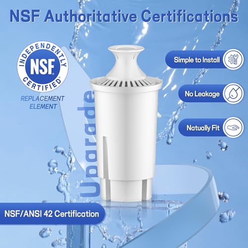 BREAUILL Classic Water Filter Replacement for Brita Pitchers - 3 Pack