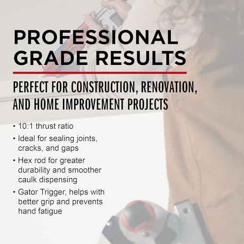 Newborn Octogun 930-GTD Drip-Free Caulking Gun - Gator Trigger Grip | Fits 1/10 Gallon Cartridge |10:1 Thrust Ratio | Smooth Hex Rod Cradle with Built-in Smoother Tool | Scraper & Plug Included