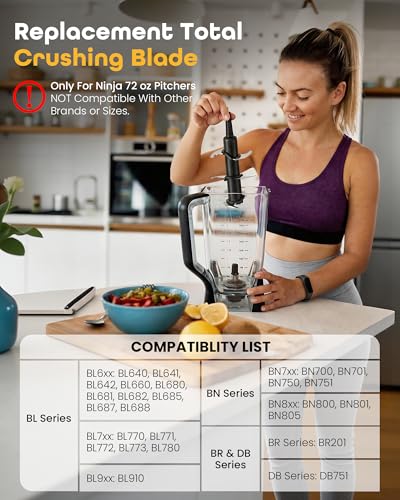 Ninja Blender Blade Replacement 72 oz Pitcher - 6 Blade Stainless Steel for BL640 BL642 BL680 BL770 BL910 BN701 BN751 BN801