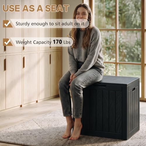 NUNU LAB 35 Gal Outdoor Waterproof Lockable Storage Box Black