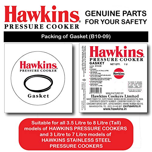 Hawkins Pressure Cooker Gasket 3.5L–8L | Stainless Steel Contura 5L & 3–7L Radiant Seal