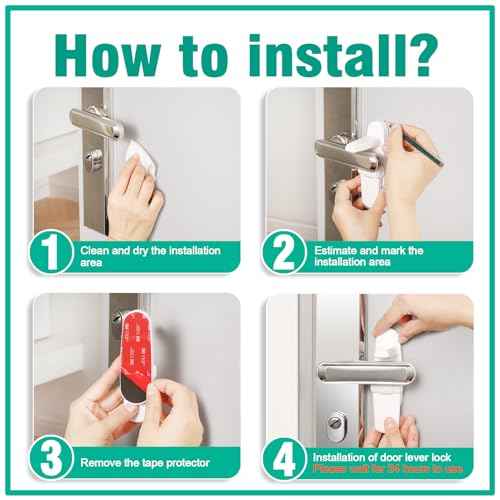 Childproof Door Lever Lock(1 Pack) Door Locks Handle for Kids Safety,Preventing Babies From Opening Doors,3M Adhesive and Tool-free Installation,Durable ABS.