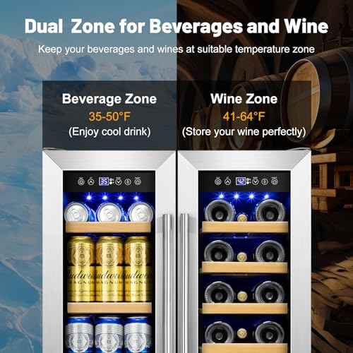 FoMup 24-Inch Dual Zone Wine and Beverage Refrigerator - Under Counter Upgrade