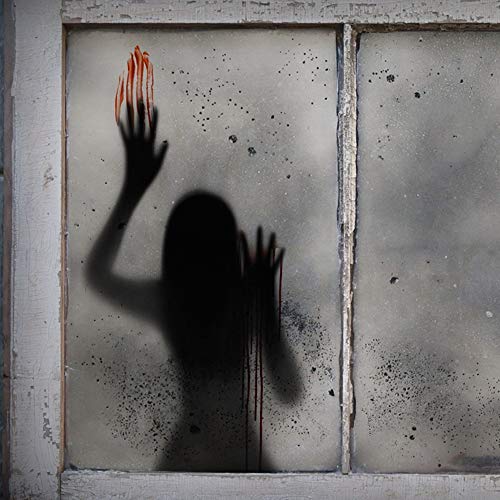 Halloween Wall Sticker Horrible Halloween Female Ghost Wall Decal Removable Glass Window Wall Stickers Decor for Party Decoration Festive Atmosphere