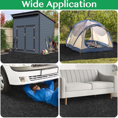 ToLanbbt 8.2 x 6 FT Waterproof Outdoor Storage Shed Floor Mat - Dark Grey