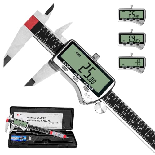 S&F STEAD & FAST Digital Caliper Measuring Tool 6 inch with Extra