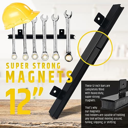 12" Heavy-Duty Magnetic Tool Holders (4 Pack - 48" Total) Upgraded Strong Magnets