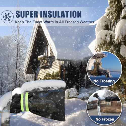 2Pack Outdoor Faucet Covers for Winter Freeze Protection, 8.5¡Èx5.9¡Èx1.9¡È Thicker Hose Bib Insulation Cover Waterproof & Frost Free Outside Spigot Cover Bags Insulated Covers with Reflective Strips
