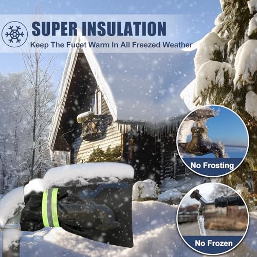 Nabreeli Black 2-Pack Outdoor Faucet Covers for Winter Freeze Protection