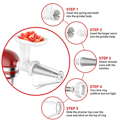 InnoMoon Fruit & Vegetable Strainer Attachment for KitchenAid White-1