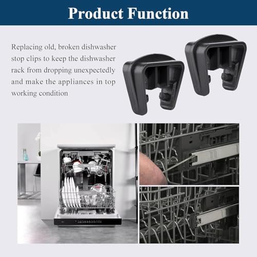 2 Pcs W11545307 Dishrack Slide Rail Stop Clip Fits Whirlpool & Magic Chef - AP7017653