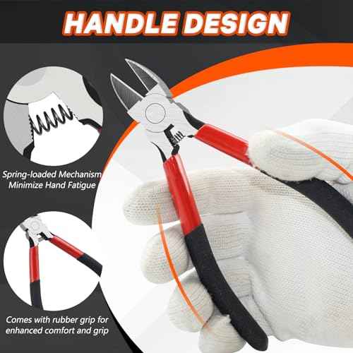 2PCS Heavy Duty Wire Cutters Set, 5 inch & 6 inch Electrical Diagonal Cutting Pliers, High Carbon Steel, Anti-Slip Handle, for Crafting, Jewelry Making, Electricians