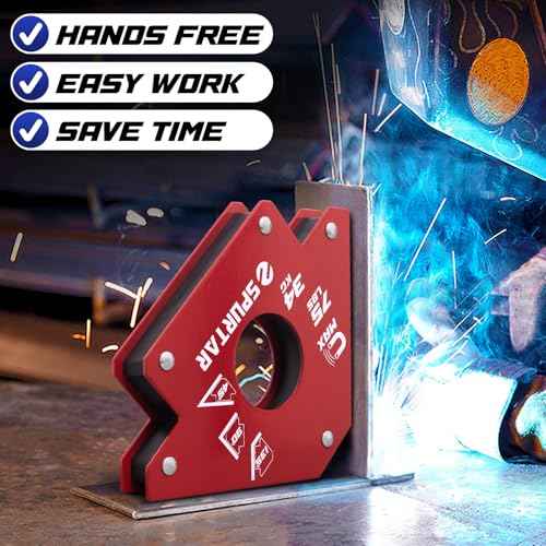 Spurtar Welding Magnets 75lbs 6pcs, Heavy Duty Welding Magnets and Clamps, Strong Magnetic Clamp Holder Tools and Accessories 45, 90, 135 Degree