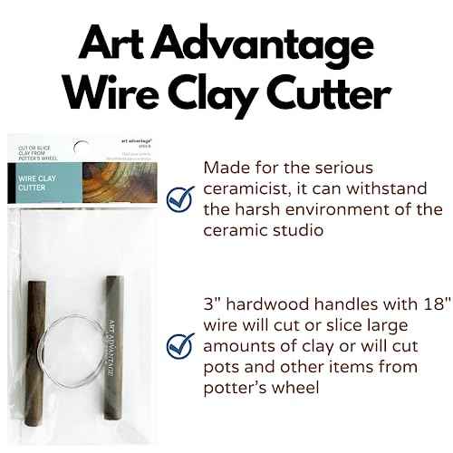 Art Advantage Wire Clay Cutter - Durable Pottery Wire Tool for Clay Cutting, Sculpting, Pottery Craft, Ceramic Arts, Modeling, and DIY Clay Projects