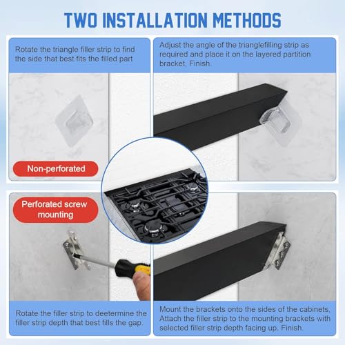 30-Inch Slide-In Range Rear Filler Kit - Black (1.49''/2.24''/2.64'' widths) Eveanro