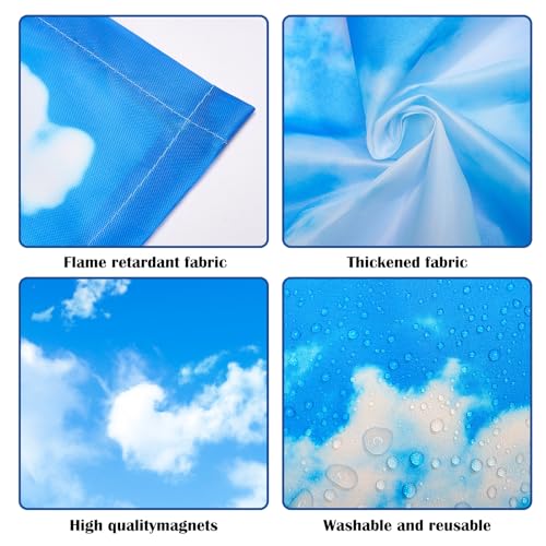 ANGSYLTH Fluorescent Light Covers 4x2 Feet Blue Skies & White Clouds Set for Ceiling Lighting