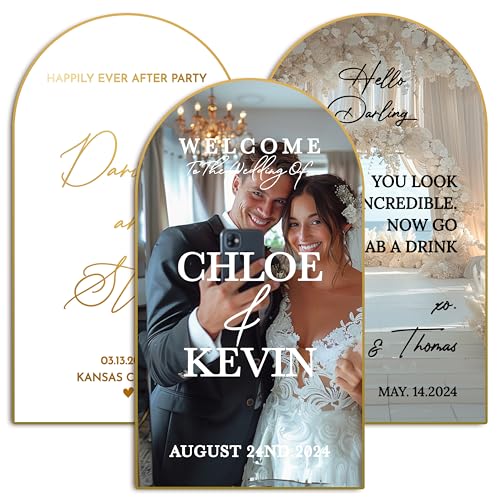 Personalized Wedding Mirror Sign Decal - Unique Custom Gifts 1-Wedding - Bride & Groom Names, Elegant Reception Decor