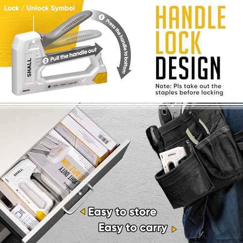 SHALL Light Duty Staple Gun for Wood - White Upholstery Staple Gun with 1600pcs JT21 Staples 1/4, 5/16, 3/8 inch and Staple Remover - Fabric Stapler Gun for Crafts, DIY, Decoration