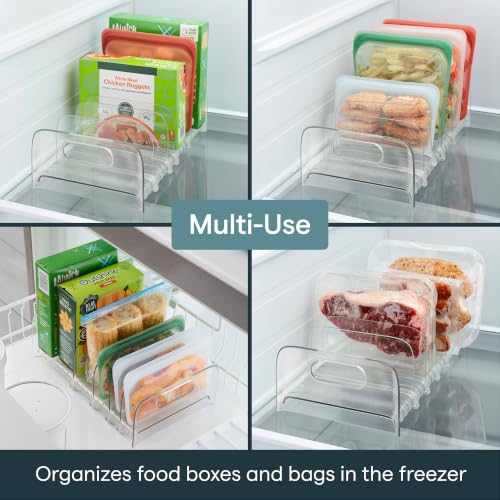 YouCopia FreezeUp Freezer Rack 12" with Adjustable Dividers & Handles – BPA-Free, Clear