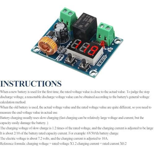 DC 12V-36V Voltage Protection Module Digital Low Voltage Protector Disconnect Switch Over Discharge Protection Module Output 6-60V, Low Power Disconnection (2 Pieces)