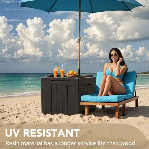 Devoko 30 Gallon Resin Deck Box Waterproof Outdoor Storage Box for Patio Furniture Pool Accessories Indoor Storage for Cushion Garden Tools (30 Gallon, Black)