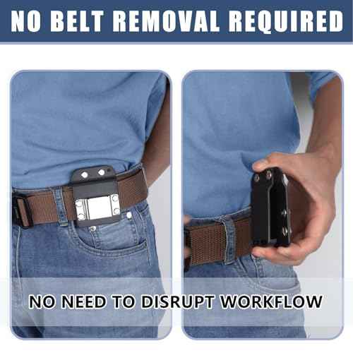 Drill Holder Belt Clip for Tool, Tape Measure Holder for Belt, Quick Grab or Hang Eletric Drill Clip on Belt, Fits Up to 2" Tool (Industrial Design)