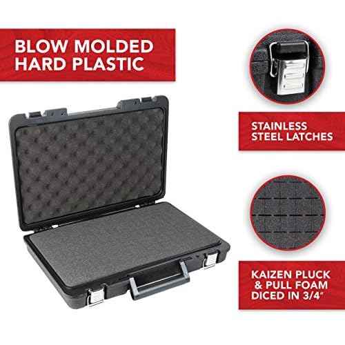 True Position Tools - Universal Hard Carrying Case with Premium Kaizen Pick and Pluck Foam - Protects Electronics, Tools, Cameras and Testing Equipment, 17 x 12 x 3 In.