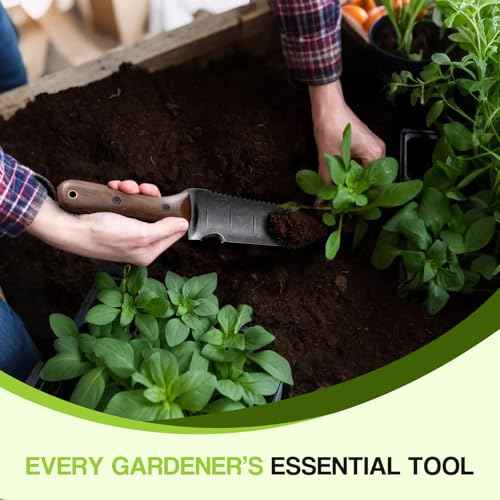 Gracfulcub Garden Knife for Weeding, Garden Tools with Sheath, Full-Tang Wood Handle, 7" Stainless Steel Blade with Cutting Edge