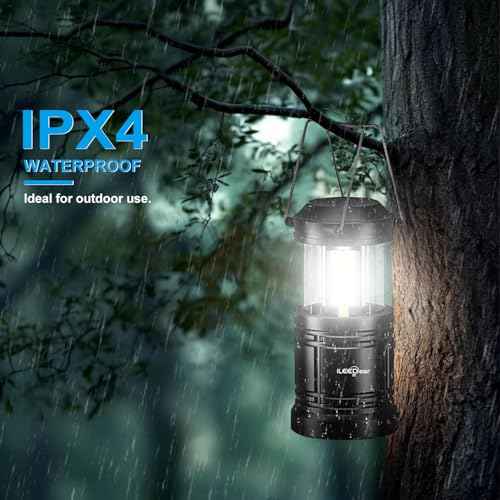 LED Camping Lantern, Battery Operated Lights, Adjustable Brightness for Camping, Emergencies, Power Outages, Outdoor Collapsible Lanterns, 2 Pack