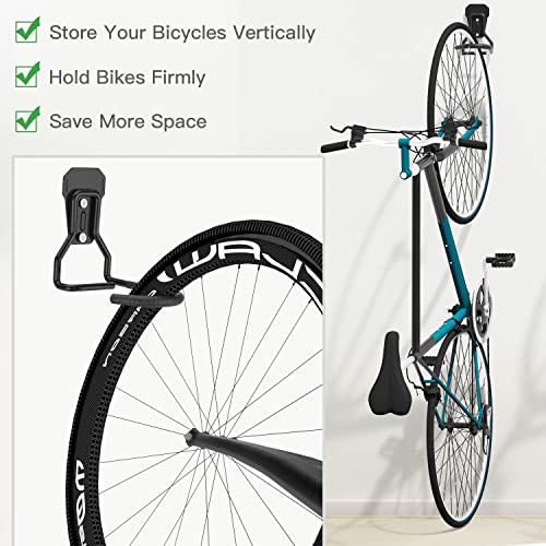 4 Pack Wall Mount Bike Racks with Fixed Hooks Heavy Duty Bicycle Storage